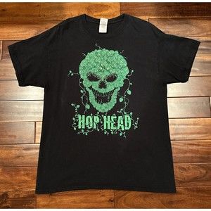 Weed Men's T-Shirt Pot Skull Face w/ Buds Large L Marijuana